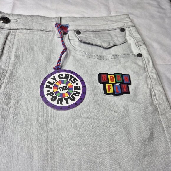 Born Fly Men's Shorts Size 40 Denim Light Blue Embroidery Bermuda TV Show (43) - Picture 4 of 9